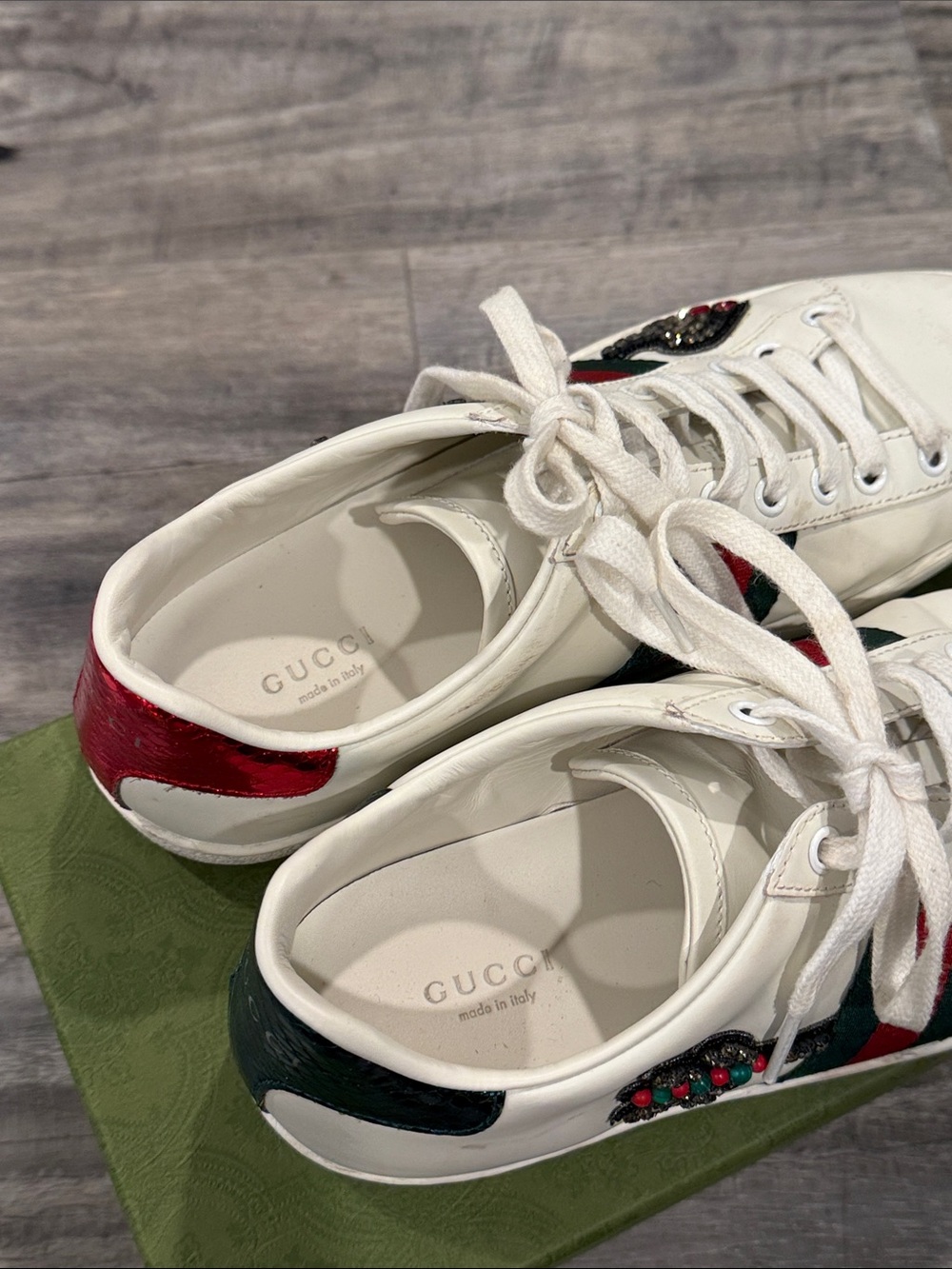 GUCCI ACE Arrow Embroidered Sneakers Women’s 38.5 US Size 8.5 Shoes - Picture 7 of 16